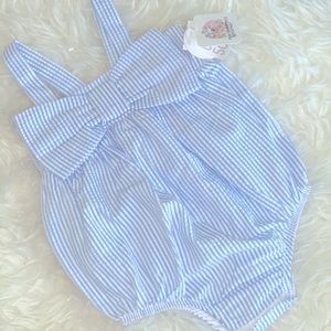 ⭐️SALE⭐️ Seersucker Bow Sunsuit SPF 50+